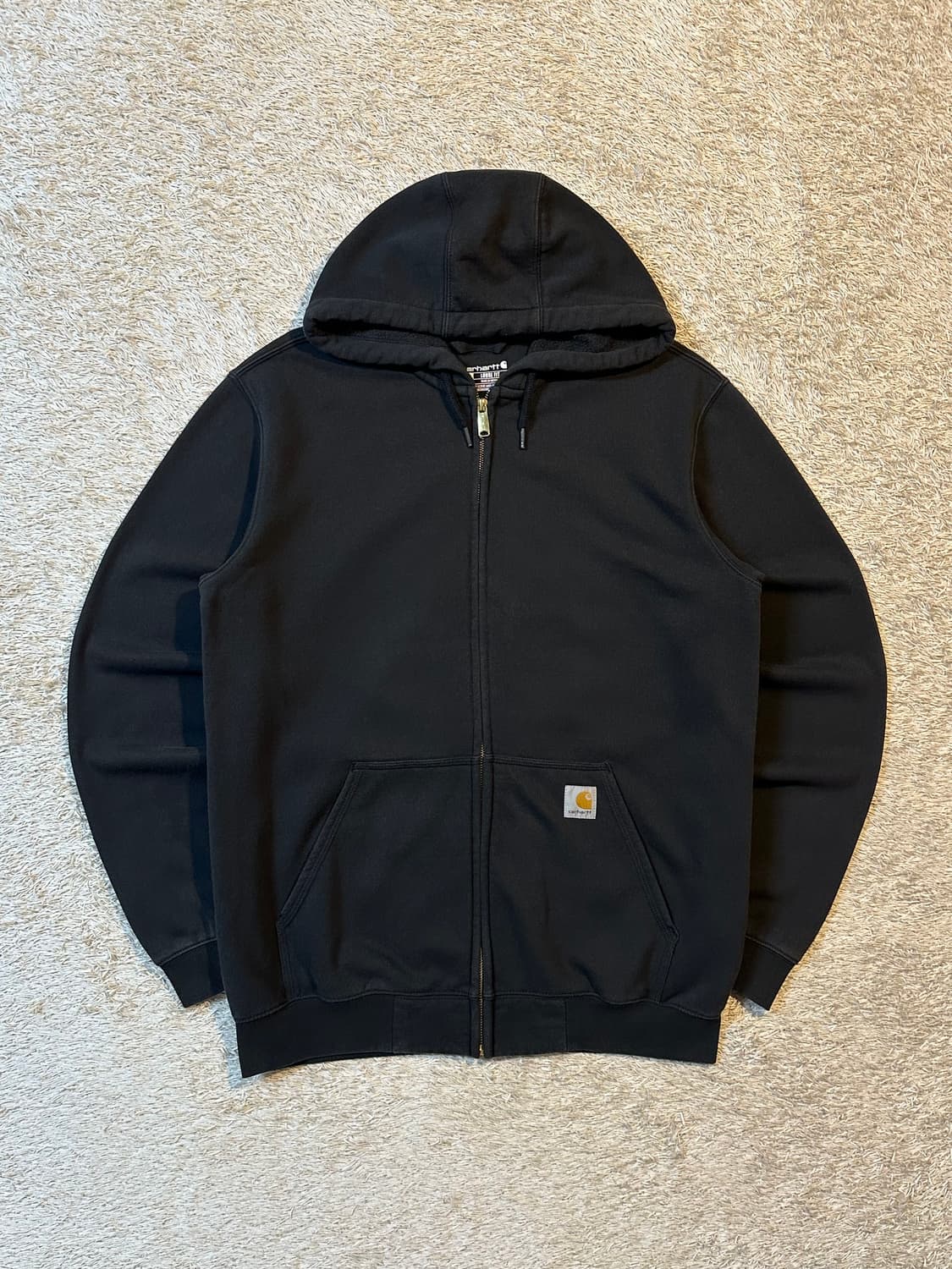 칼하트 CARHARTT 루즈핏 미드웨이트 후드집업 블랙 상품이미지1