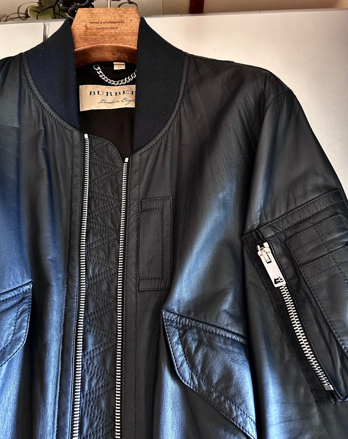 버버리 가죽 봄버 자켓 상품이미지9