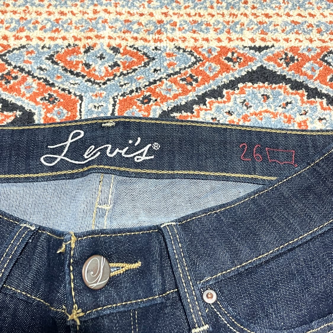 리바이스 생지 비즈 골반스키니팬츠 여성26 상품이미지3