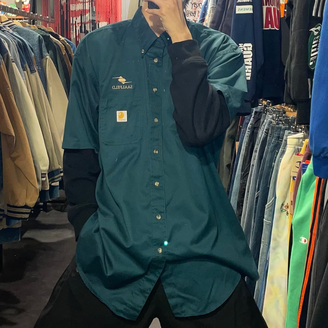 [IM] carhartt 칼하트 그린 반팔셔츠 상품이미지2
