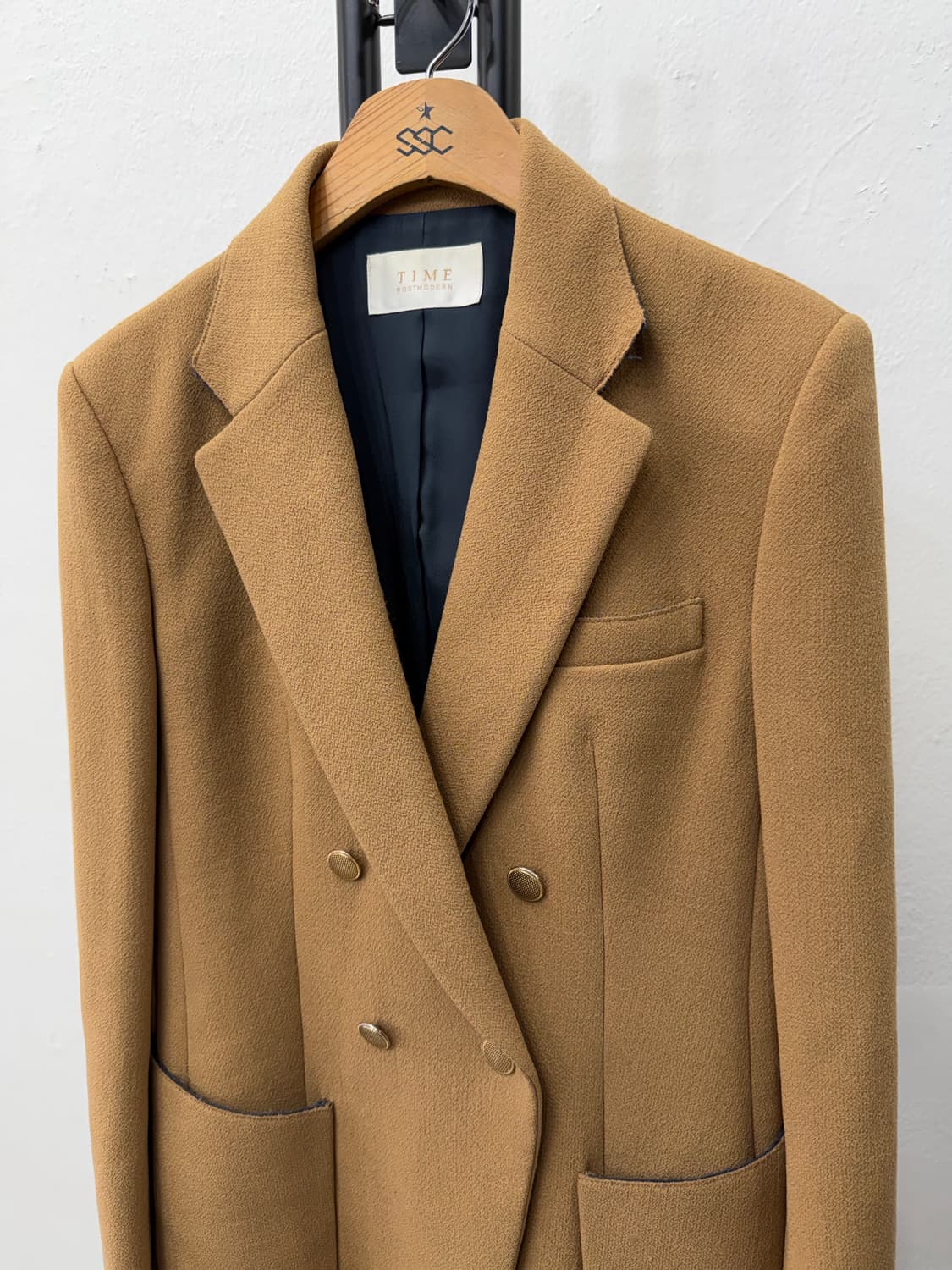 정품) TIME 타임 한섬 여성 더블 브레스트 캐멜 자켓 55-66 상품이미지3