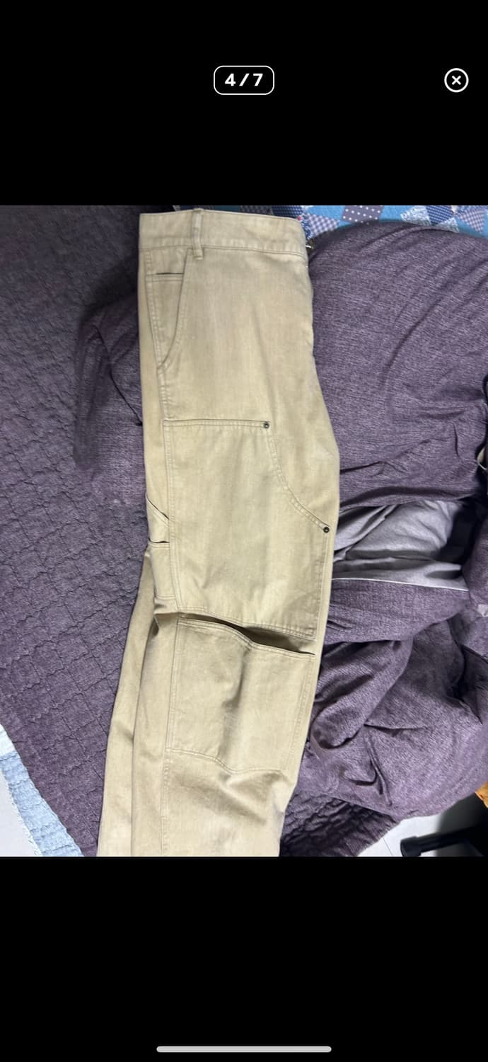 [2] 아오이로 코티드 더블니 팬츠 탄 상품이미지4