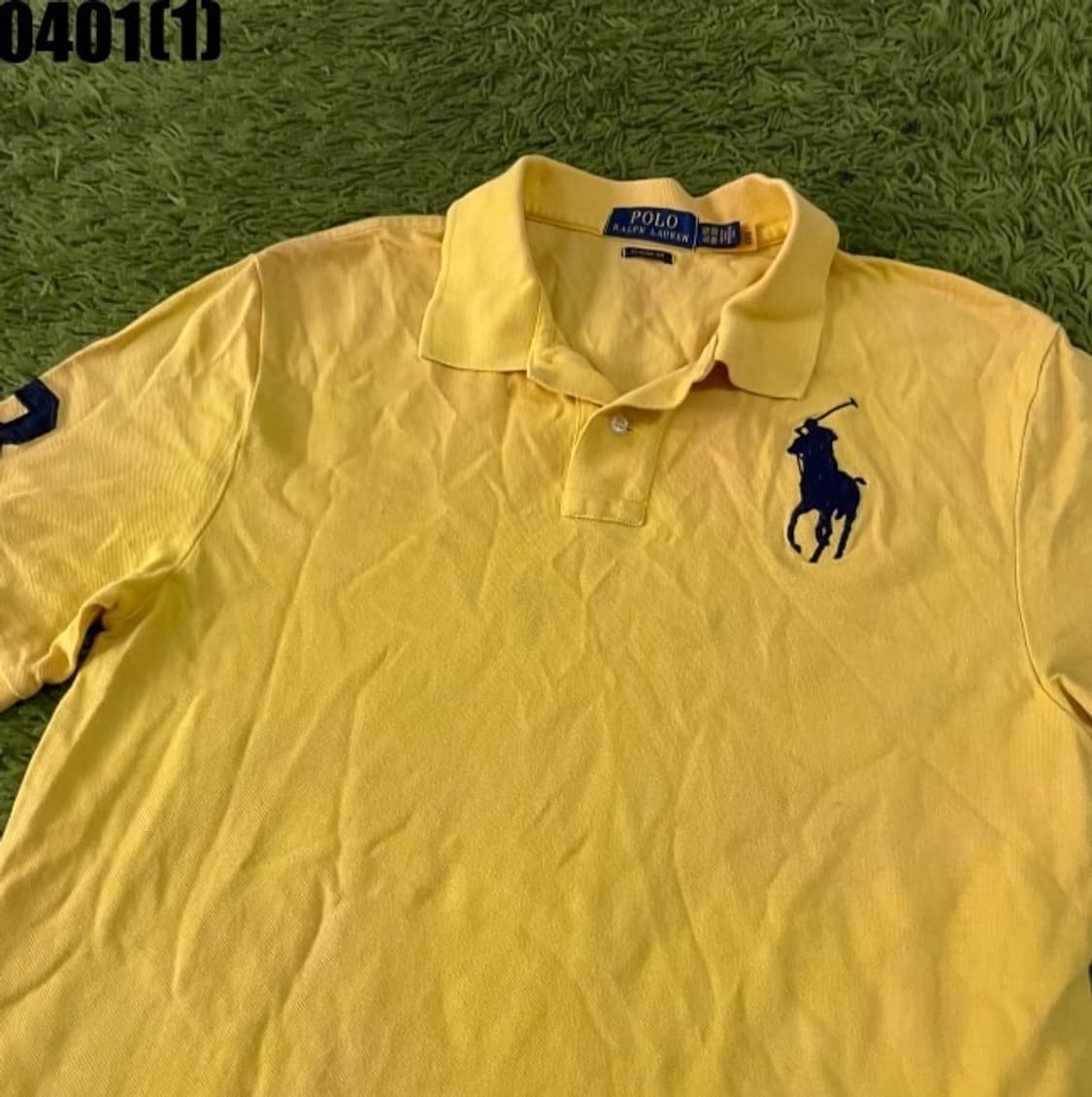 정품 폴로 빅포니 네이비 옐로 노랑 카라티 반팔 상품이미지2