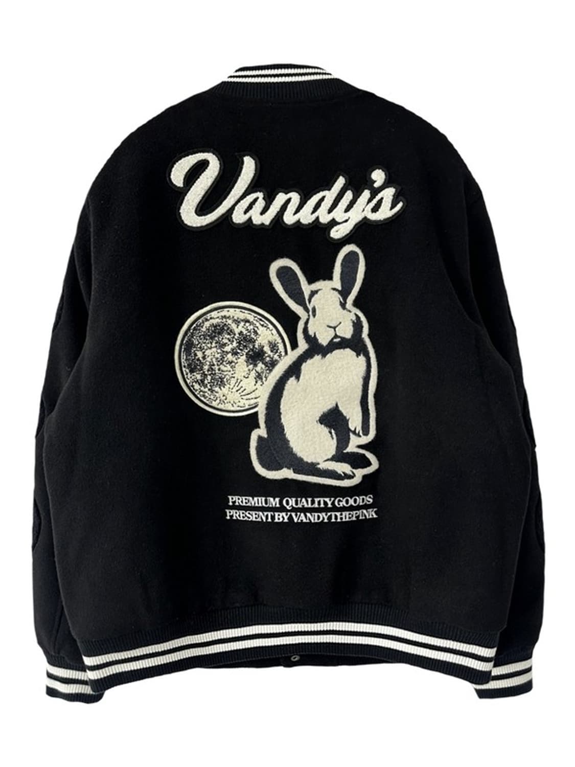 [M] VANDY THE PINK 이어오브더레빗 블랙 바시티자켓 상품이미지2