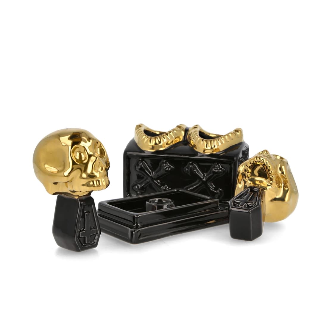 네이버후드 23SS 듀얼스컬 인센스챔버 블랙/골드 F 상품이미지3