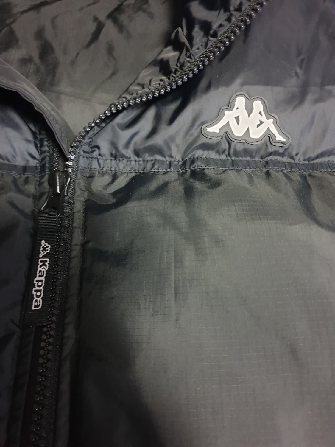 카파 구스다운 실리콘로고 패딩조끼 블랙 (M) 상품이미지2