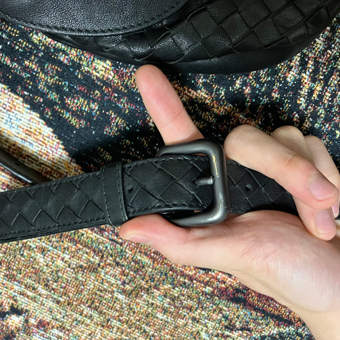 [OS] 보테가베네타 인트레치아토 위빙 벨트벡 블랙 상품이미지3