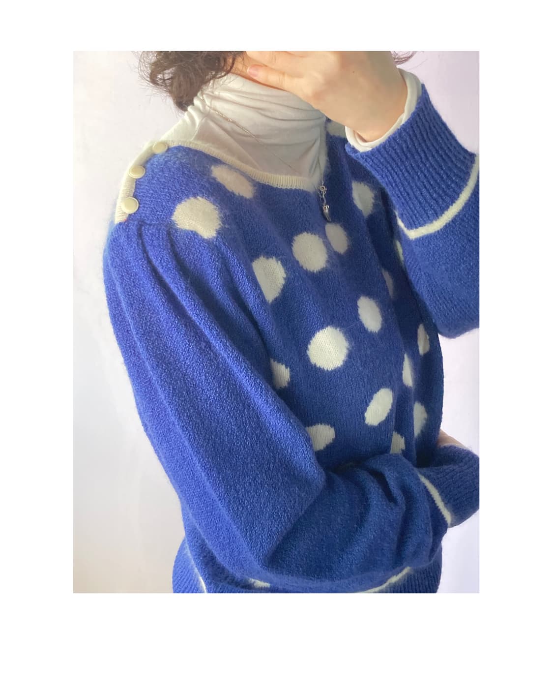 일본빈티지) 밤하늘 도트 니트 상품이미지6