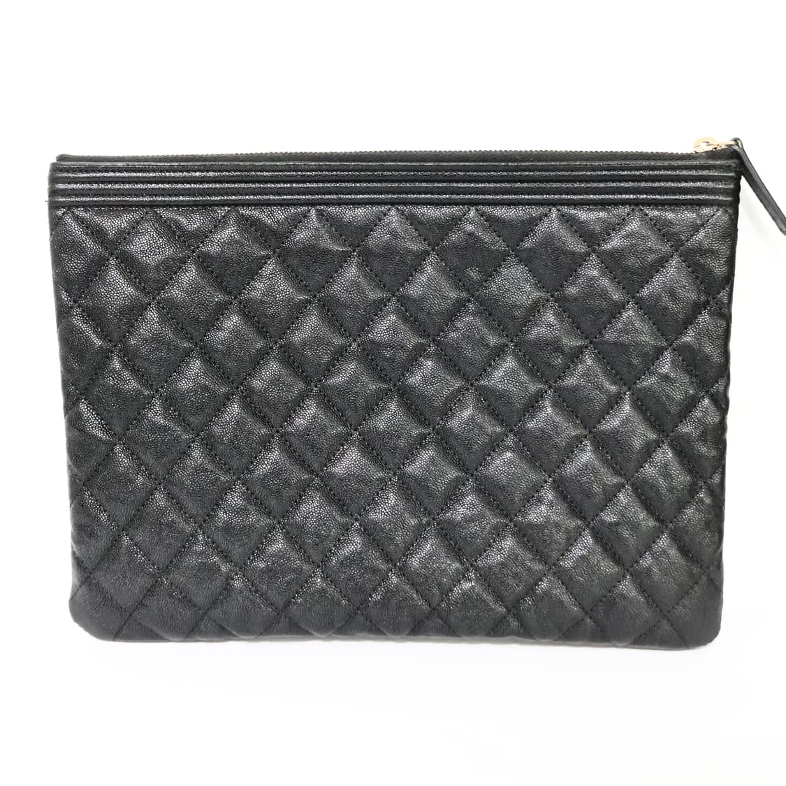 샤넬 보이 캐비어 금장 블랙 클러치백 미디움 27번대 상품이미지3