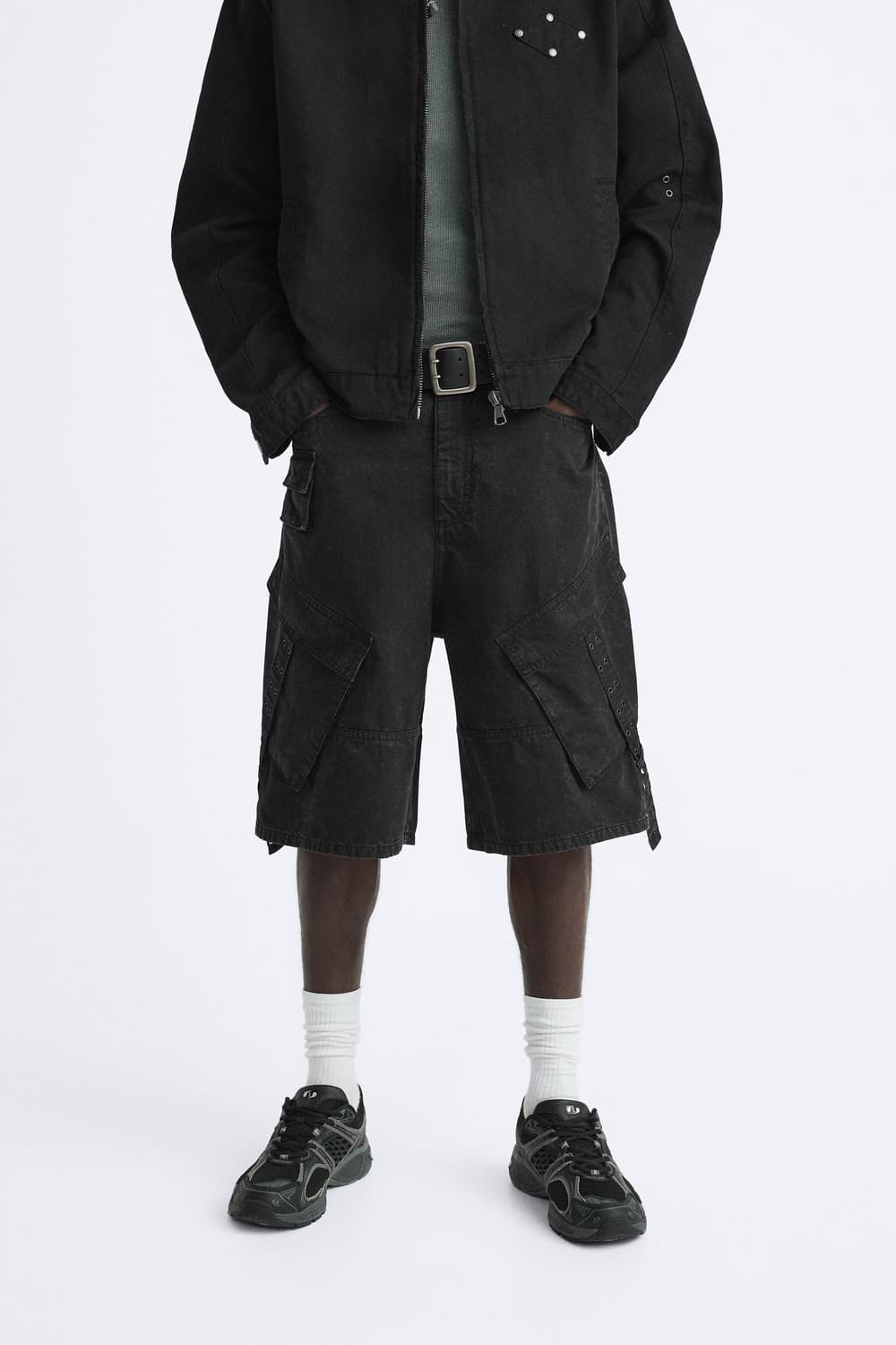 자라 벨트 카고 버뮤다 팬츠 새상품 상품이미지1