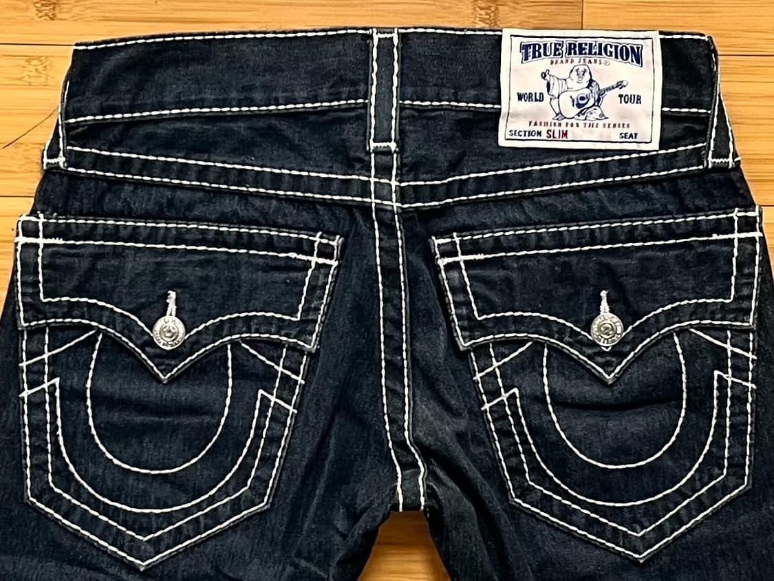 트루 릴리전 SLIM 블랙진 SEAT 상품이미지4