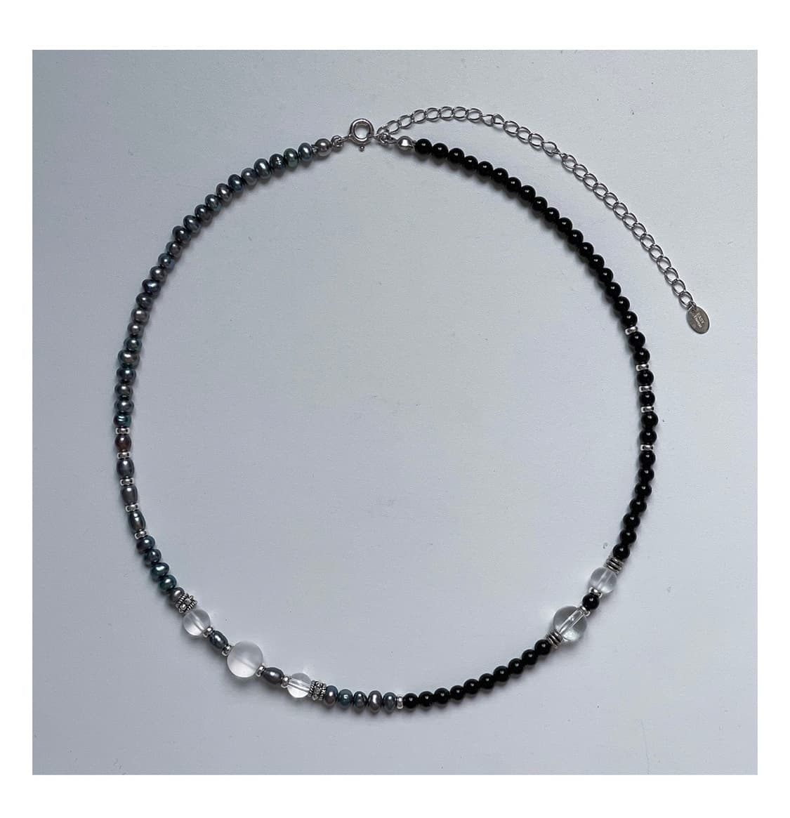 이지띵즈 Half Gemstone Necklace 41cm 상품이미지1