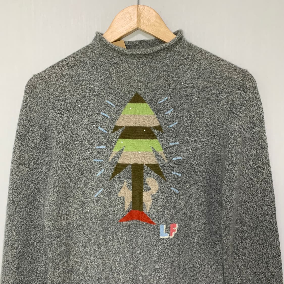 캐시미어 100% 크리스마스 큐빅 반목 니트 빈티지 여성 상품이미지2