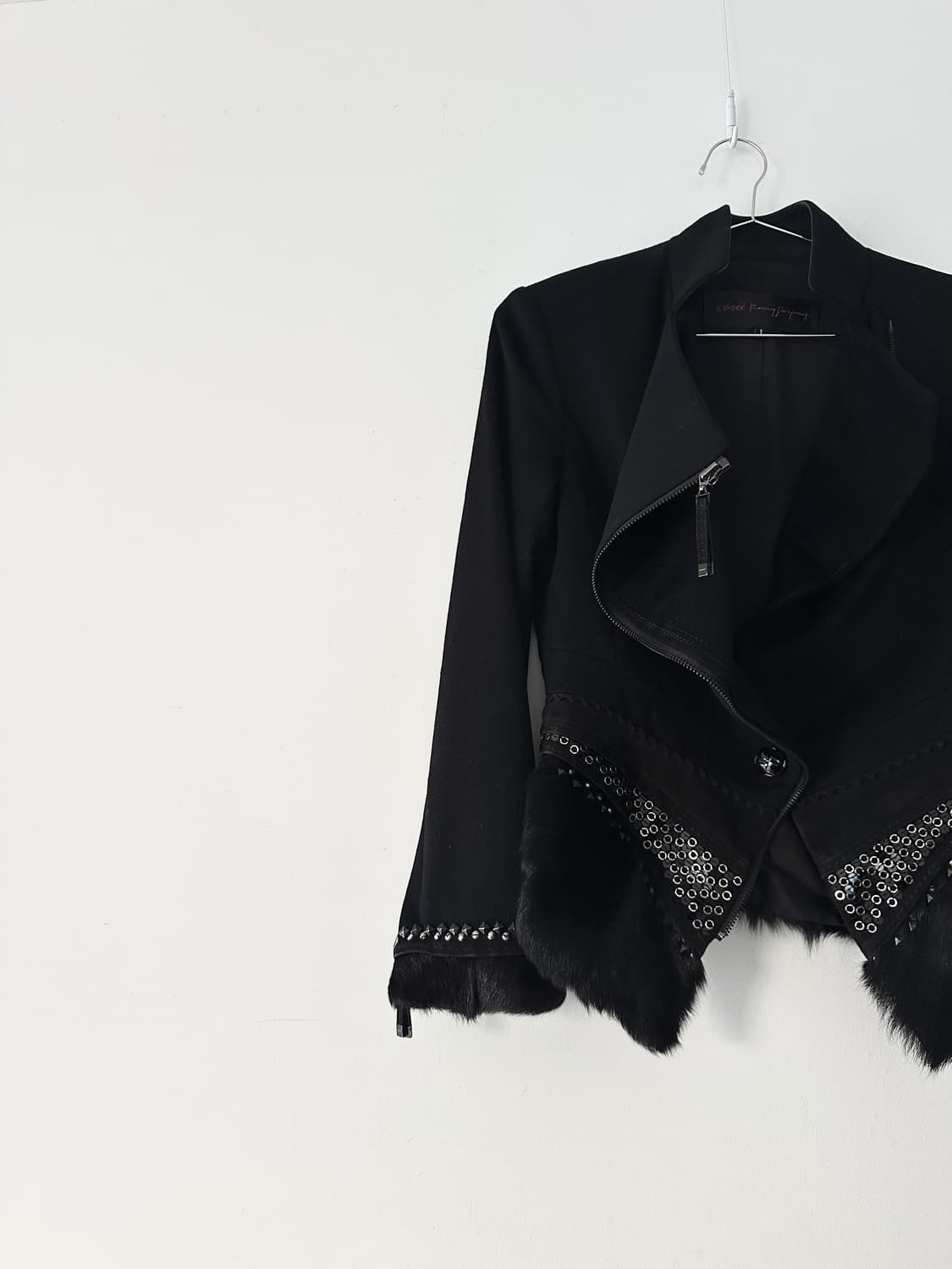 OBZEE fur & bize drape jacket / black 상품이미지4