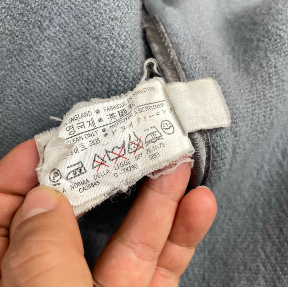 글로버올 GLOVERALL 파스텔블루 그레이 헤링본 더플코트 EUR 38 상품이미지5