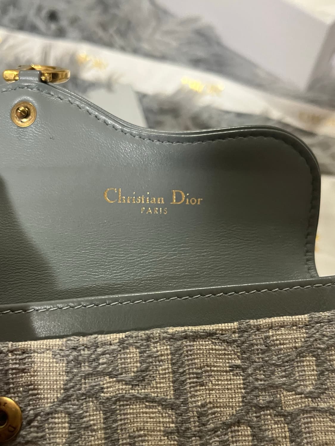 디올 새들 카드지갑 그레이 풀박스 상품이미지3