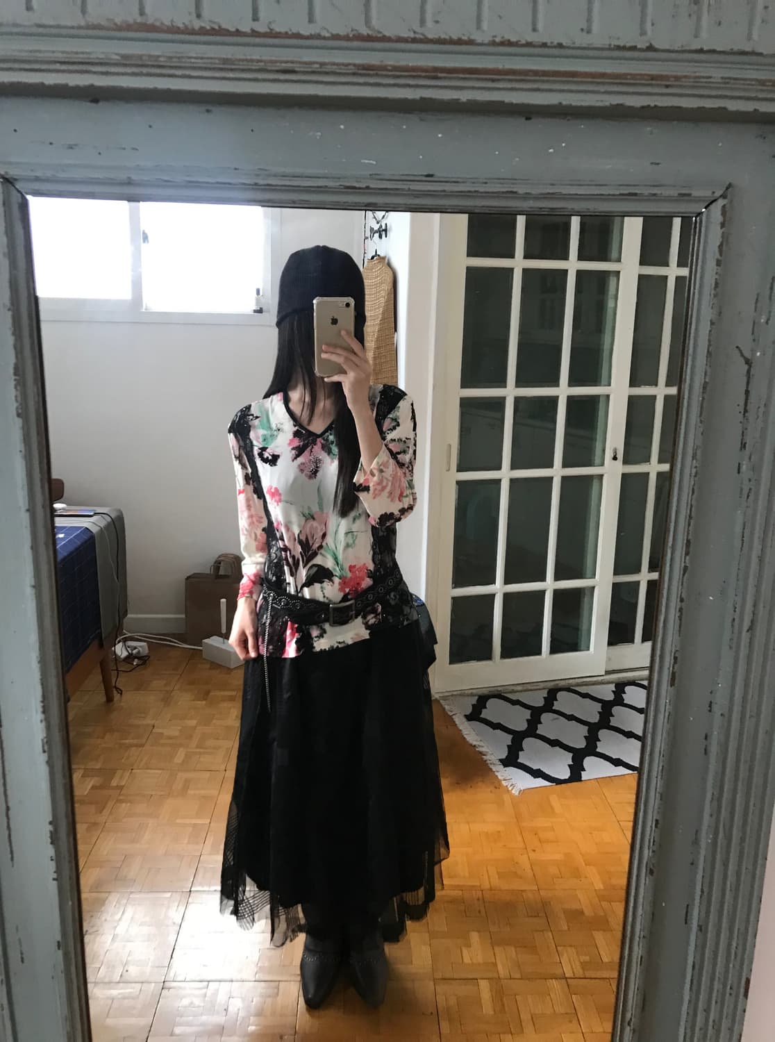 vintage pattern sha skirt 상품이미지2