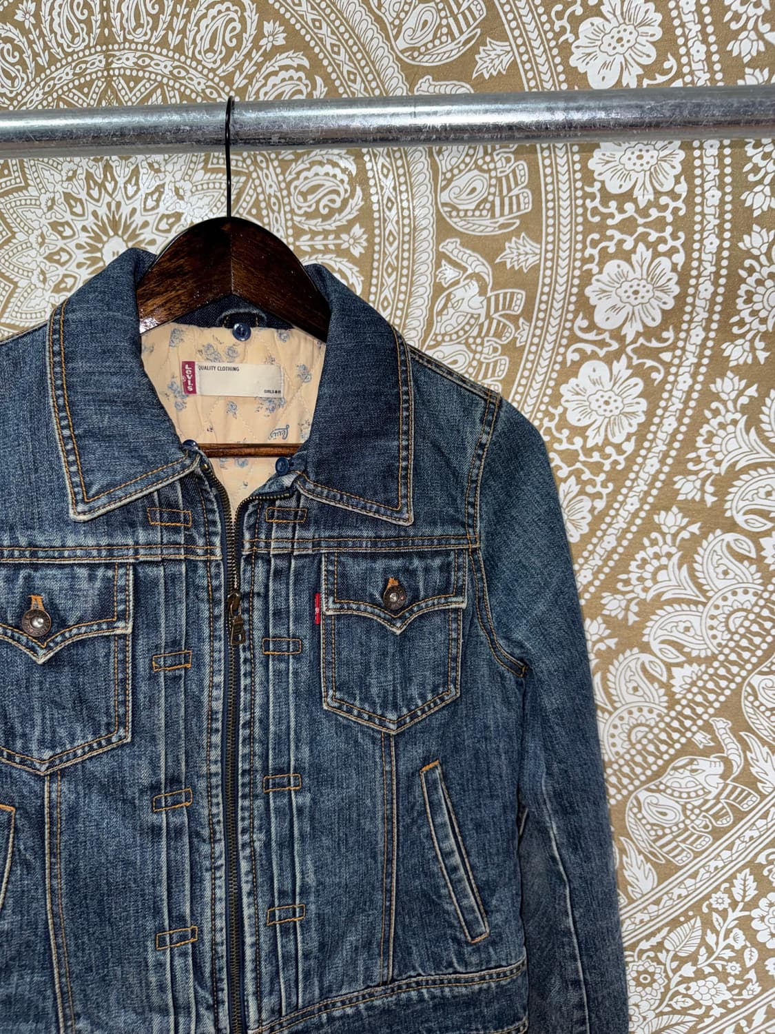 리바이스 여성 데님 누빔 패딩  상품이미지4