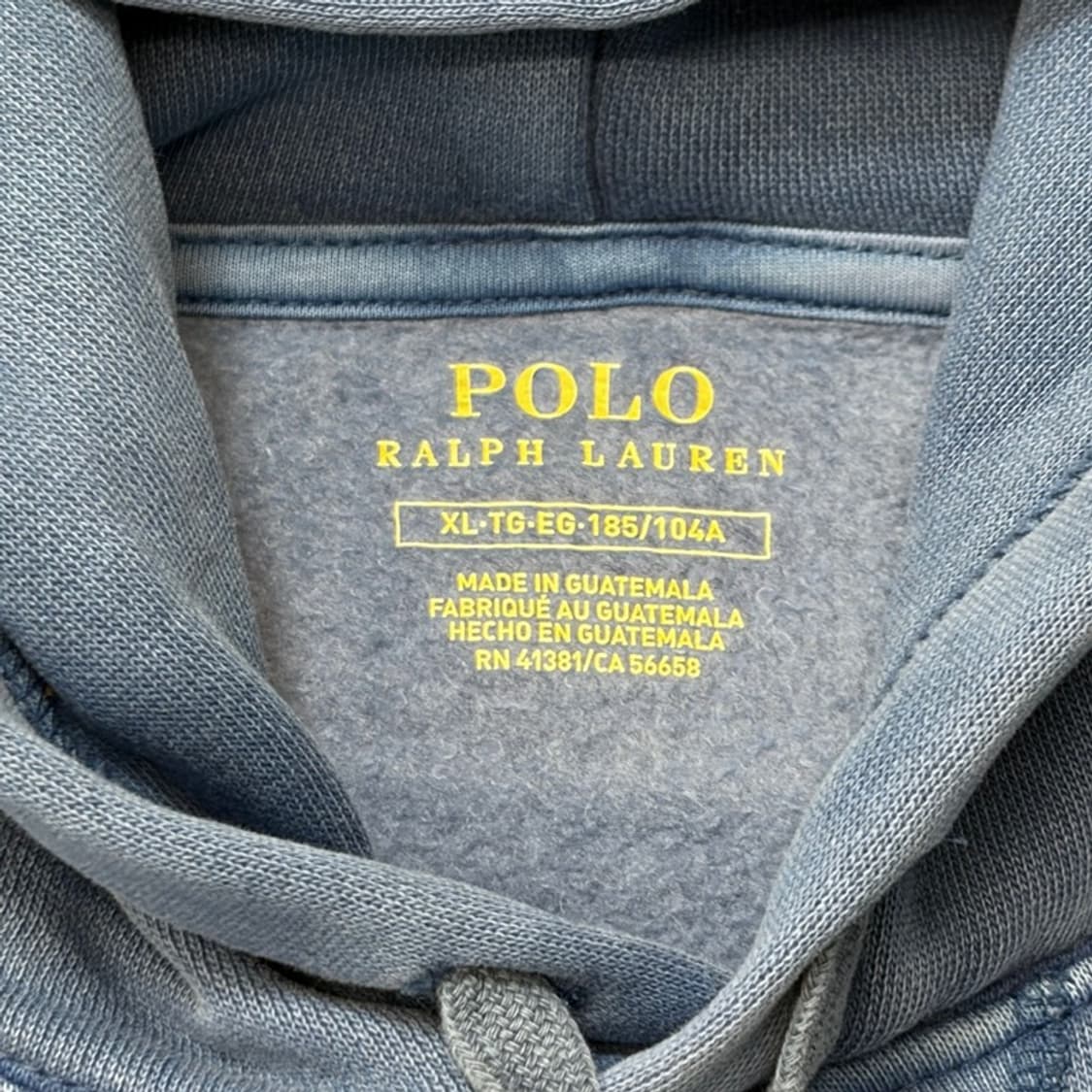 POLO RALPH LAUREN 프렌치 블루 피그먼트 다잉 후드티 XL 상품이미지4
