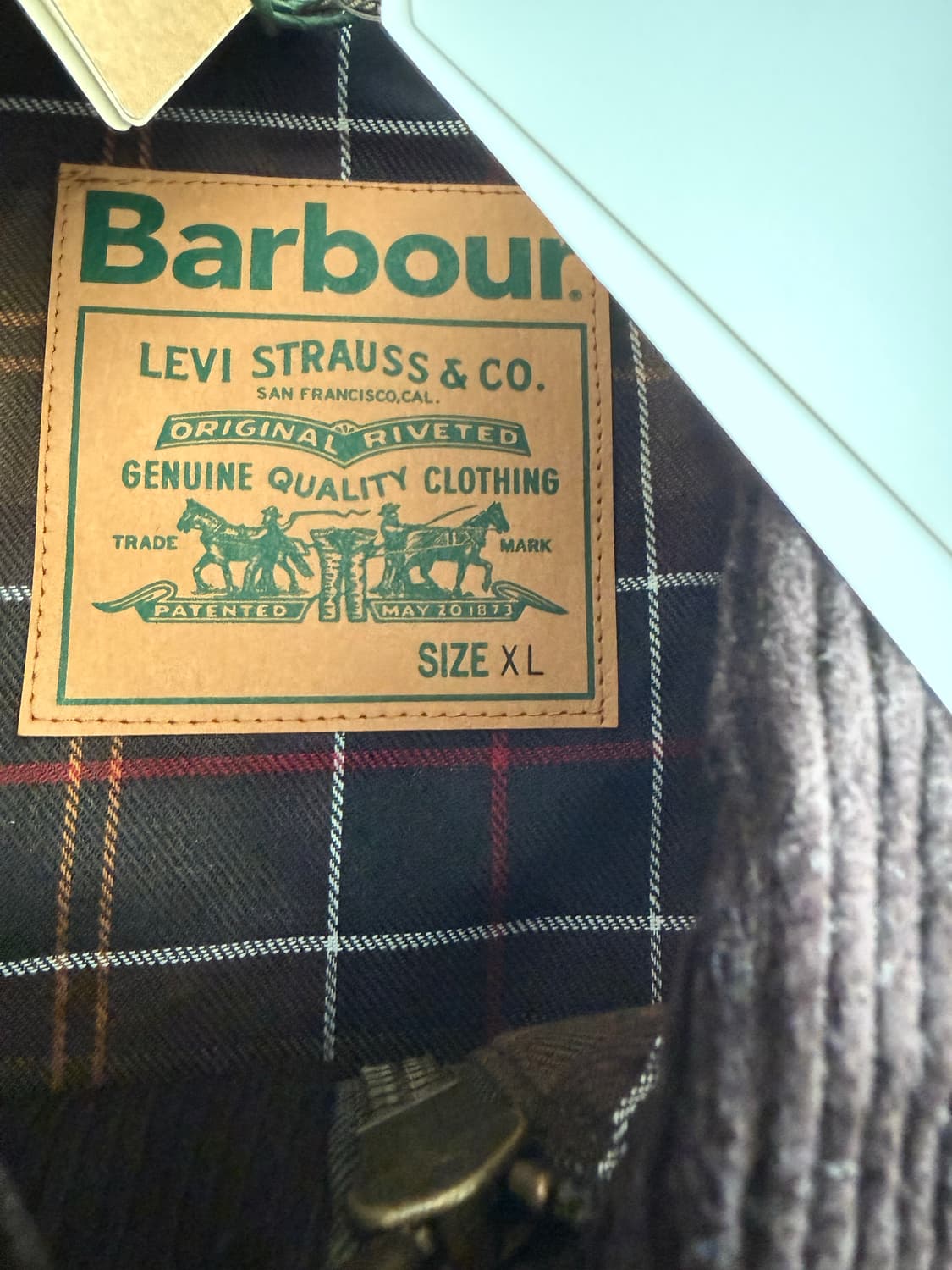 새상품) barbour x levis type2  XL 상품이미지3