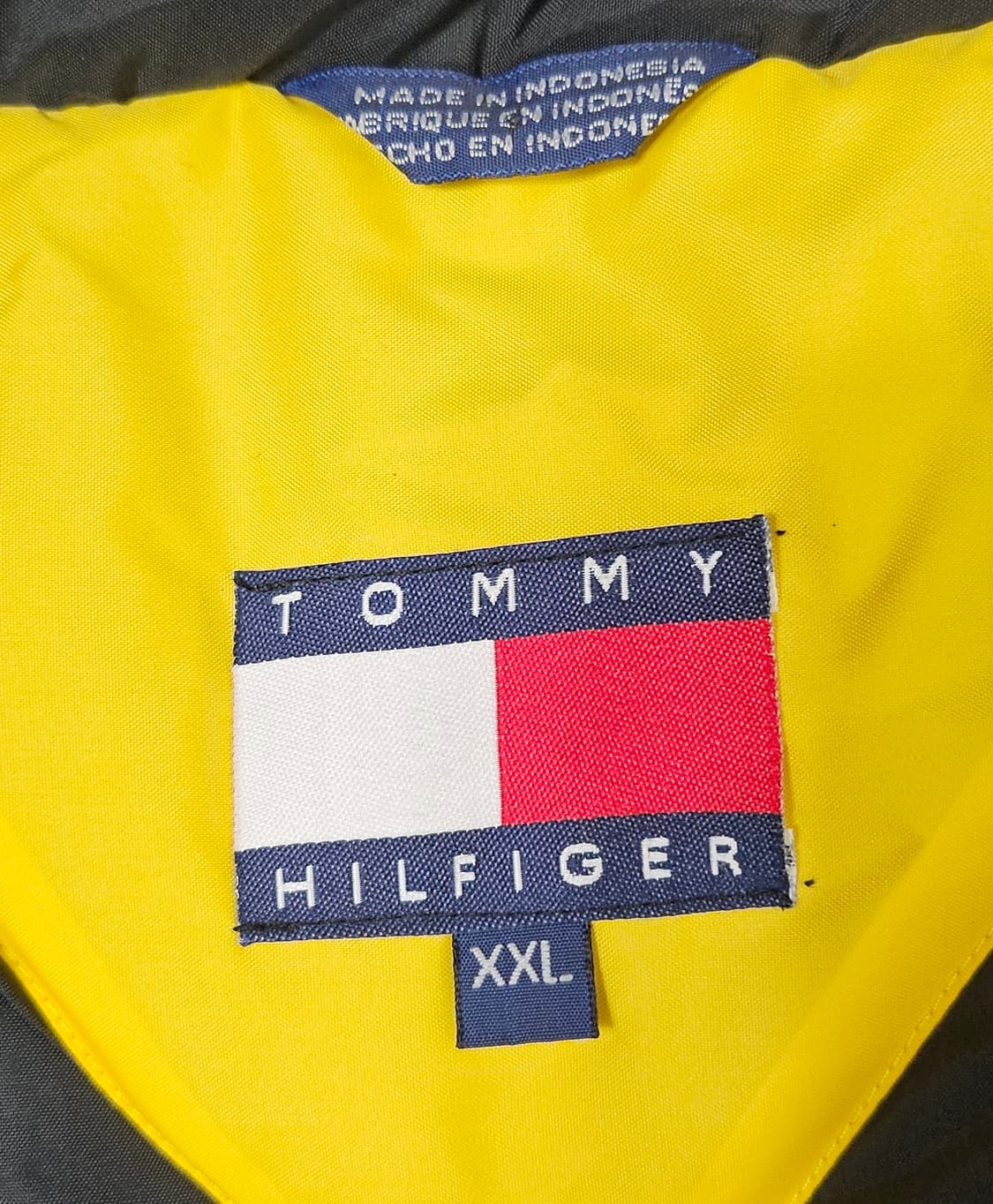 (110~120)2XL☆우주매물☆타미힐피거올드스쿨 컬러블럭 배색빅자수패딩 상품이미지2