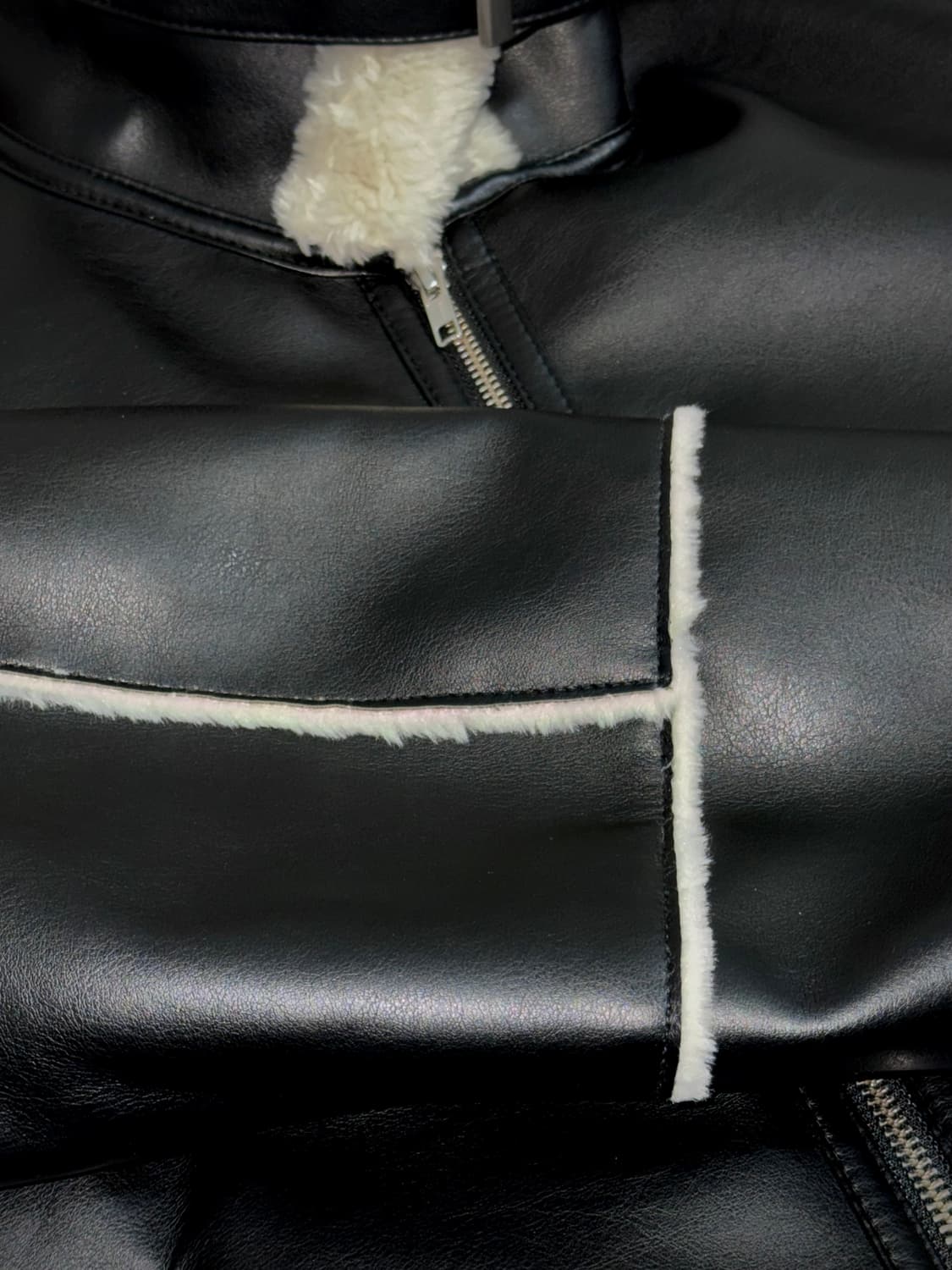 드로우핏 양털 무스탕 자켓 블랙 M 상품이미지5