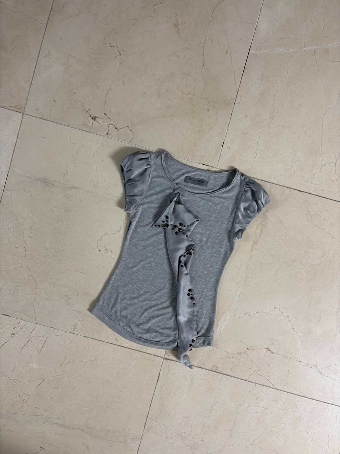 Karen Millen Stud & Silk Frill Tee  상품이미지4