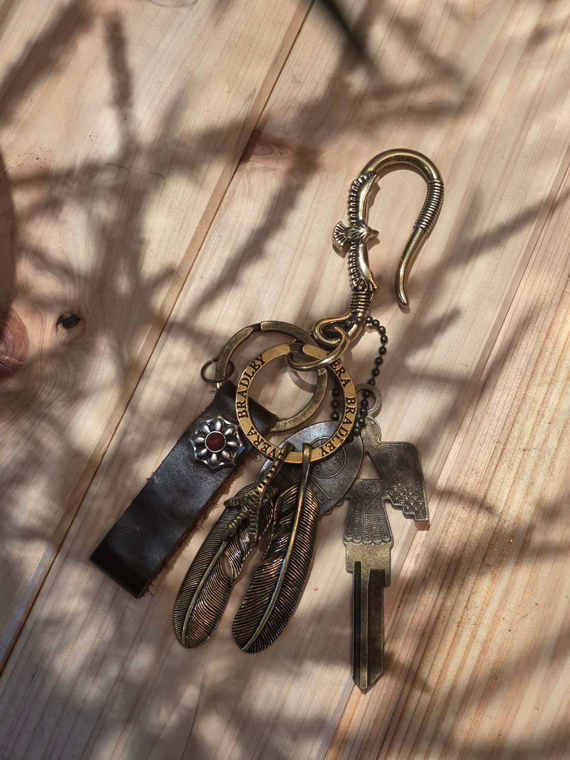 3cross gold brass double wing  keyring 상품이미지8