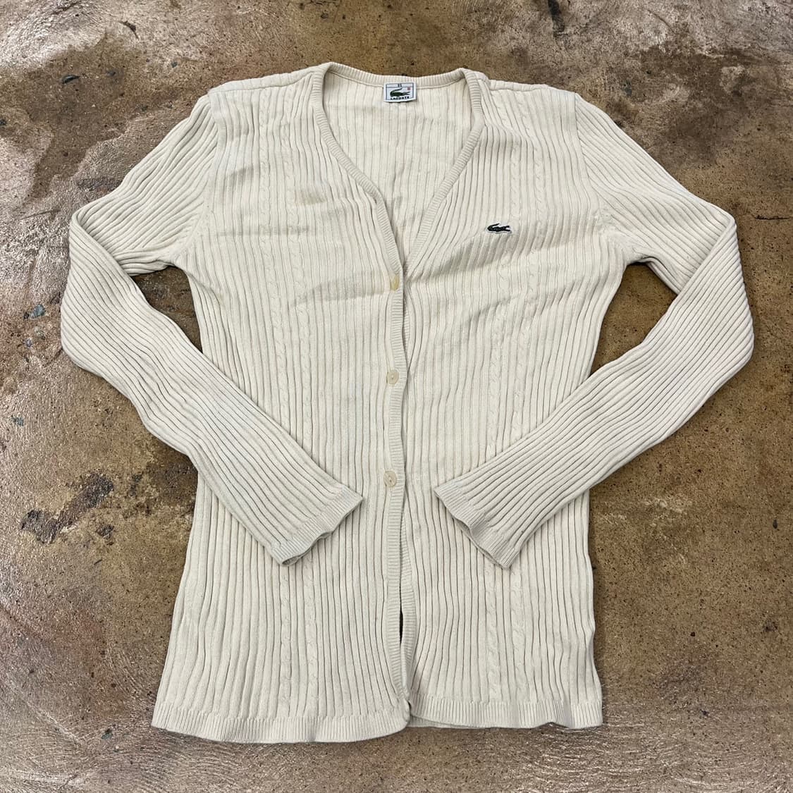 라코스테 아이보리 브이넥 니트 가디건 95 상품이미지2