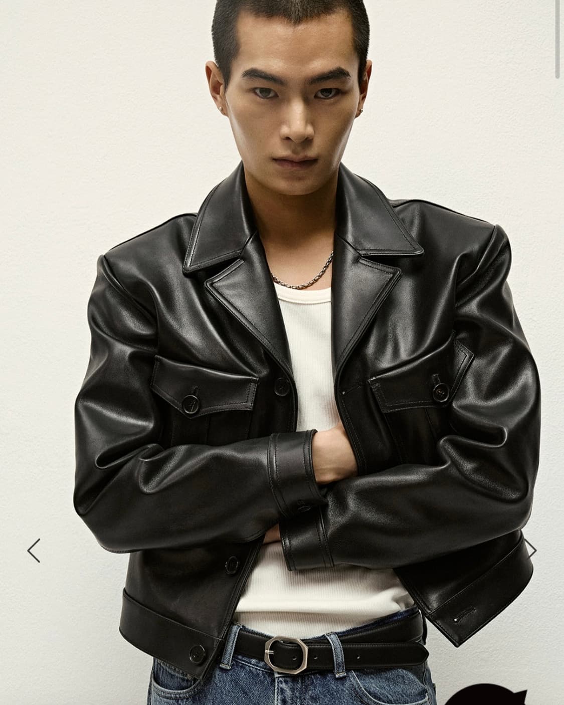 세비지 밀리터리 레더 자켓 상품이미지1