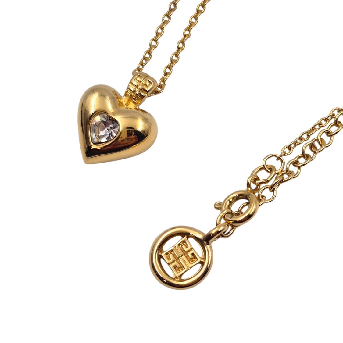 80s 프랑스 지방시 비쥬 하트 목걸이&이어클립 세트 상품이미지1