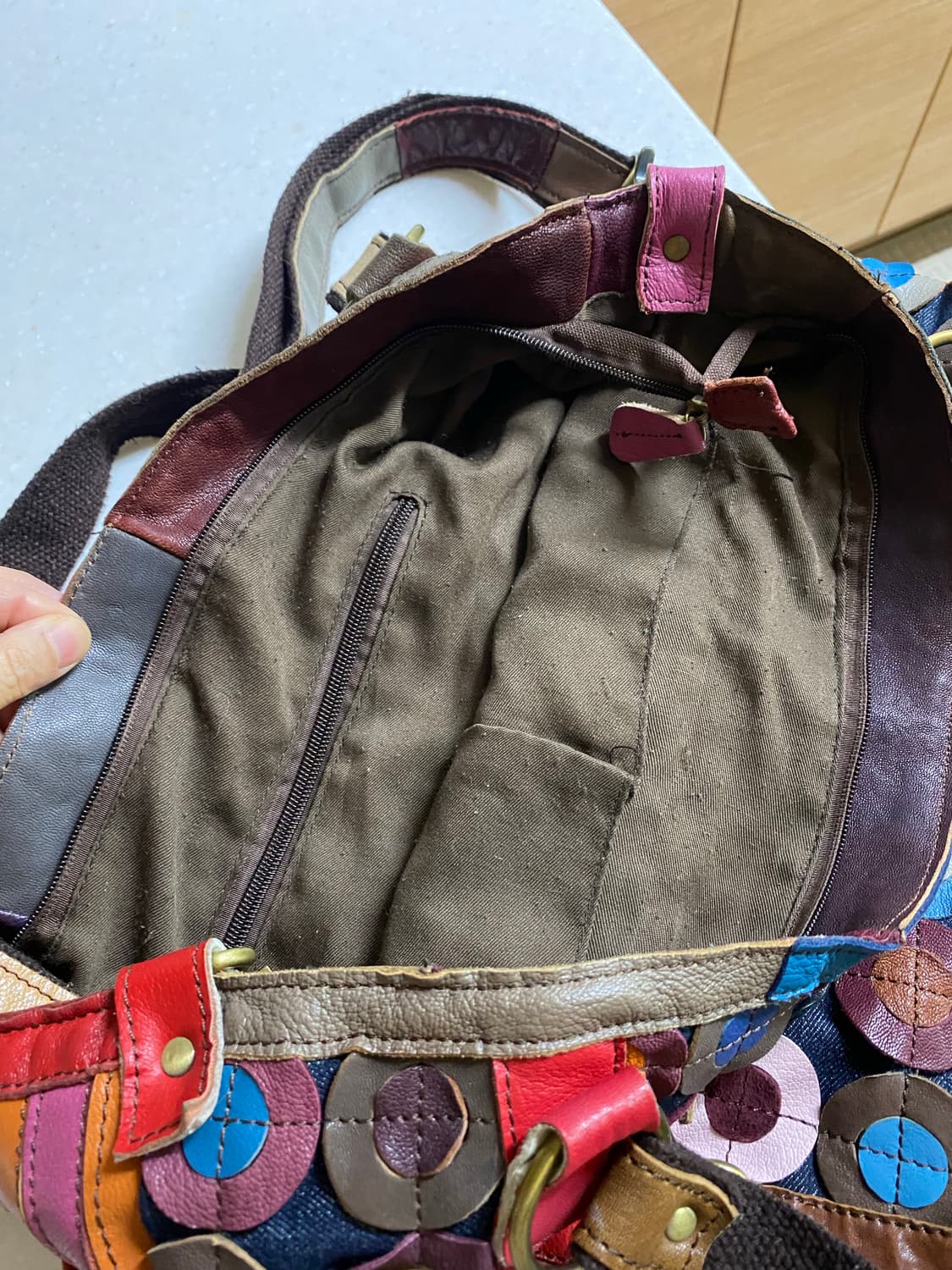 빈티지 가죽 빅백 상품이미지5