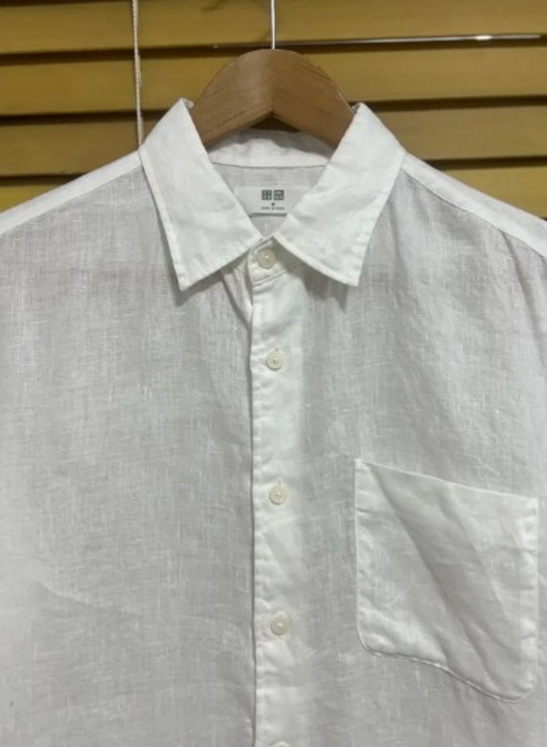 유니클로 남성 화이트 린넨셔츠 M 상품이미지1