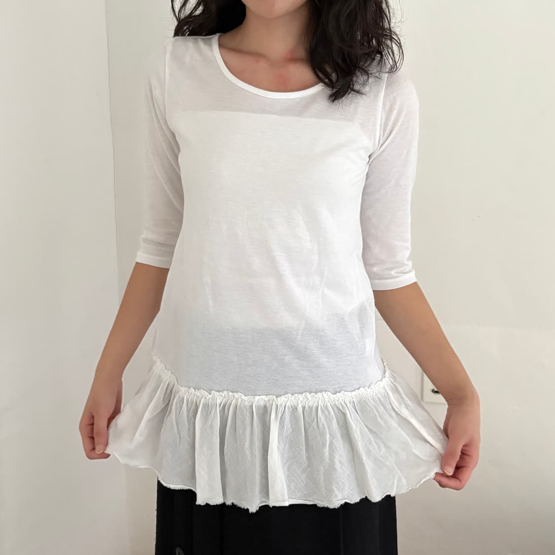 화이트 프릴 탑 상품이미지6