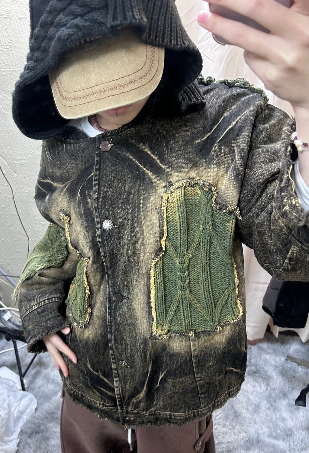 빈티지 니트 포인트 자켓 상품이미지1