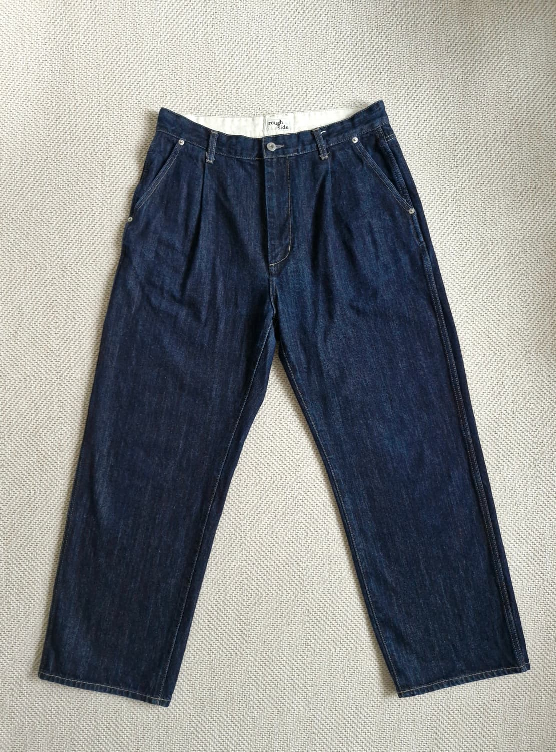 러프사이드 시그니처 드레이프 데님팬츠 원워시드  상품이미지1
