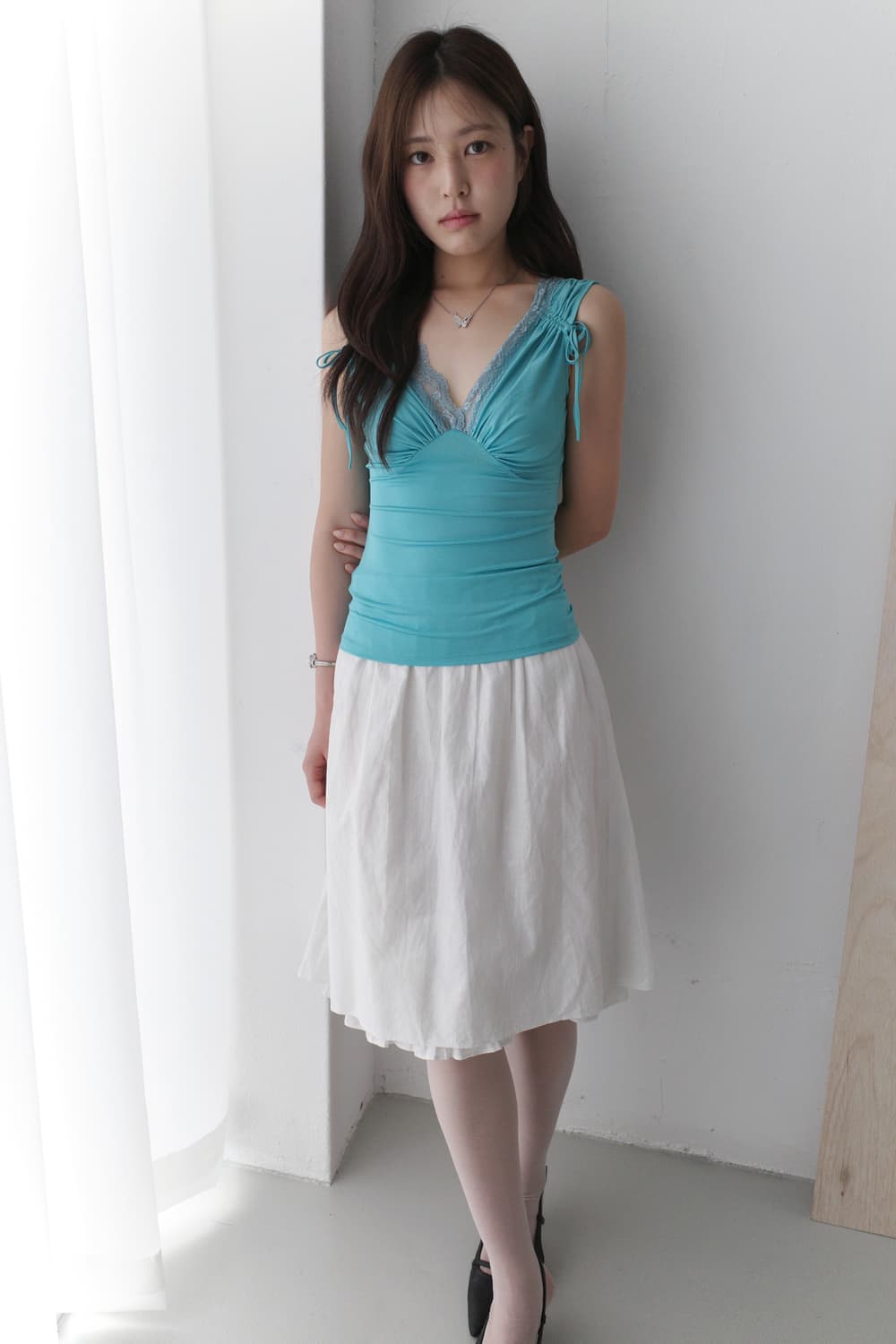 lace shirring sleeveless 상품이미지5