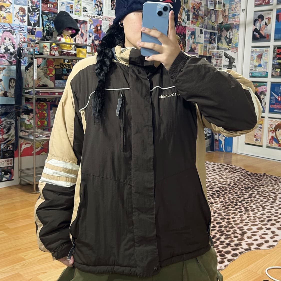 00S 컬럼비아 브라운 배색 투지퍼 패디드 자켓 상품이미지1