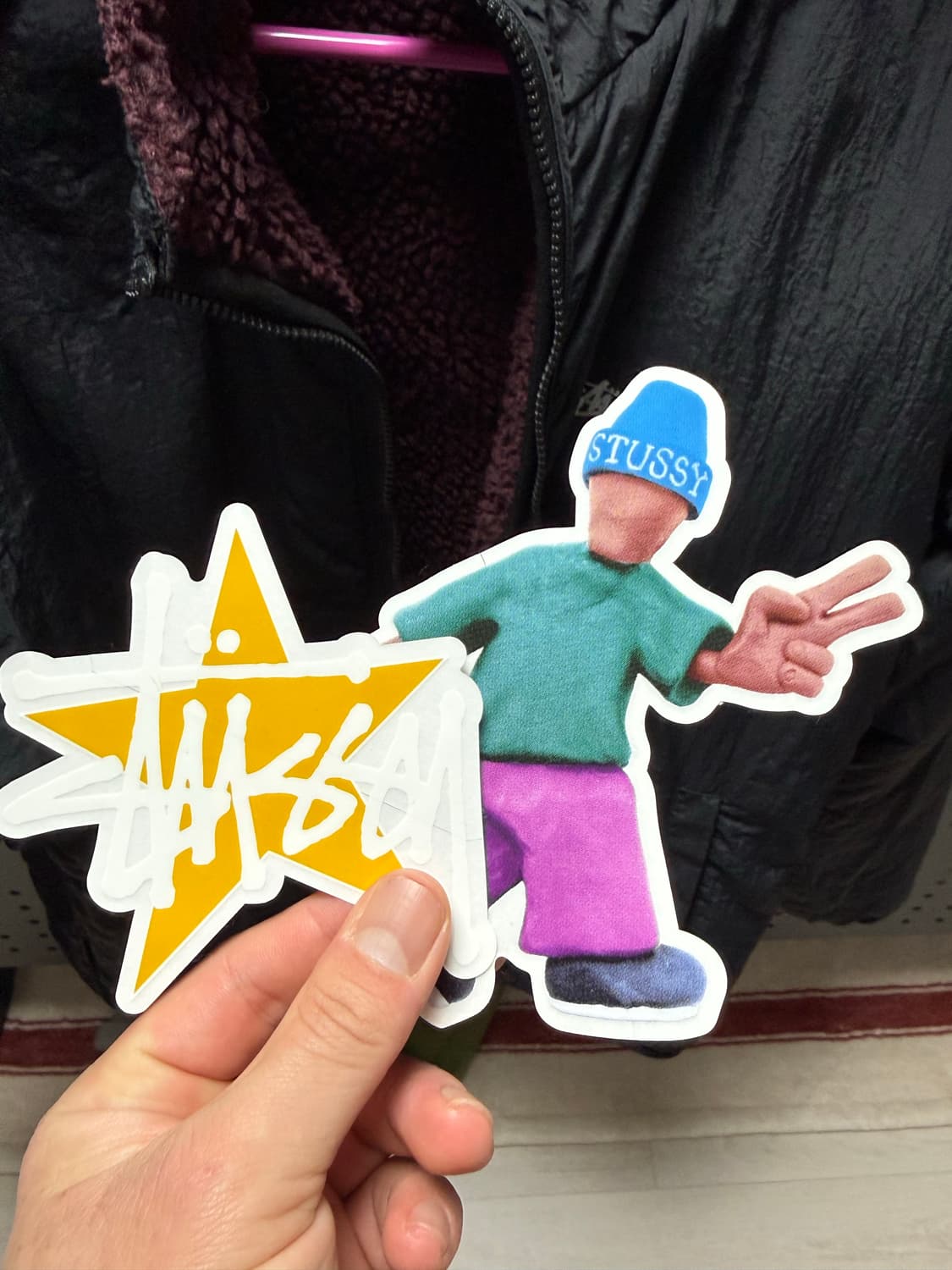 스투시 쉐르파 리버시블 버건디 M 상품이미지4