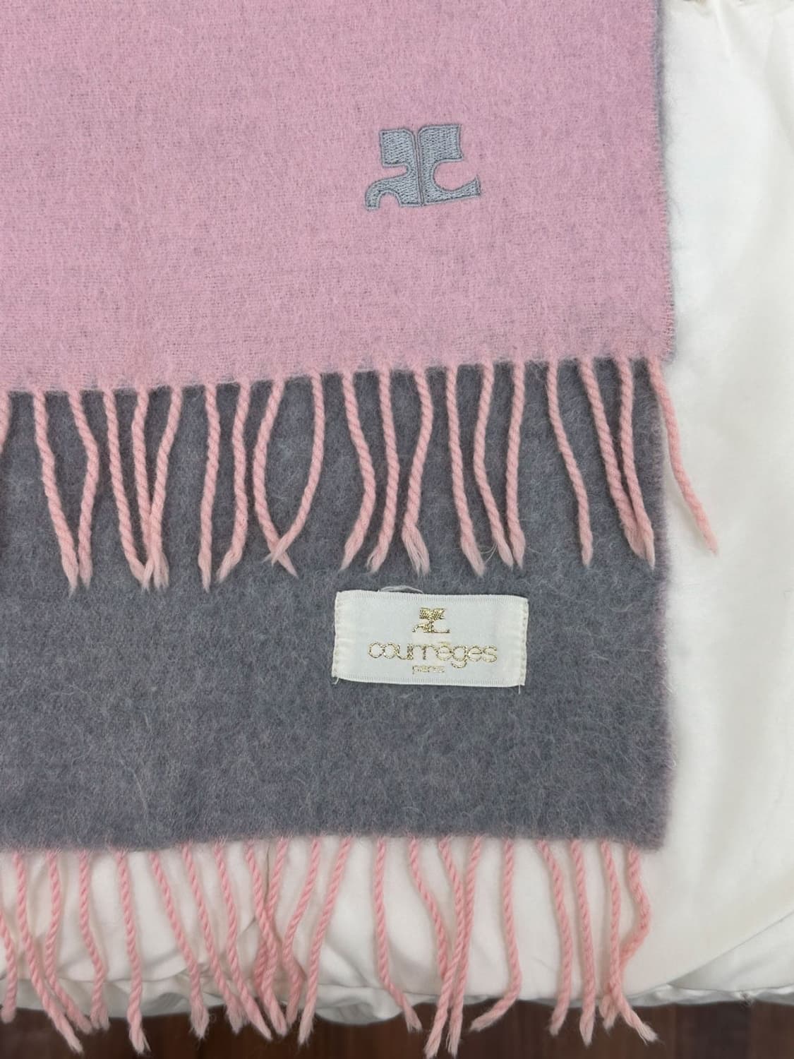 courreges / 꾸레쥬 핑크 울 머플러  상품이미지5