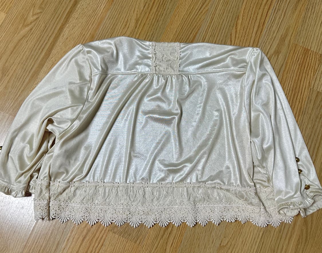 엑시즈팜 실크 레이스 반팔가디건 빈티지 모리 갸루 상품이미지4