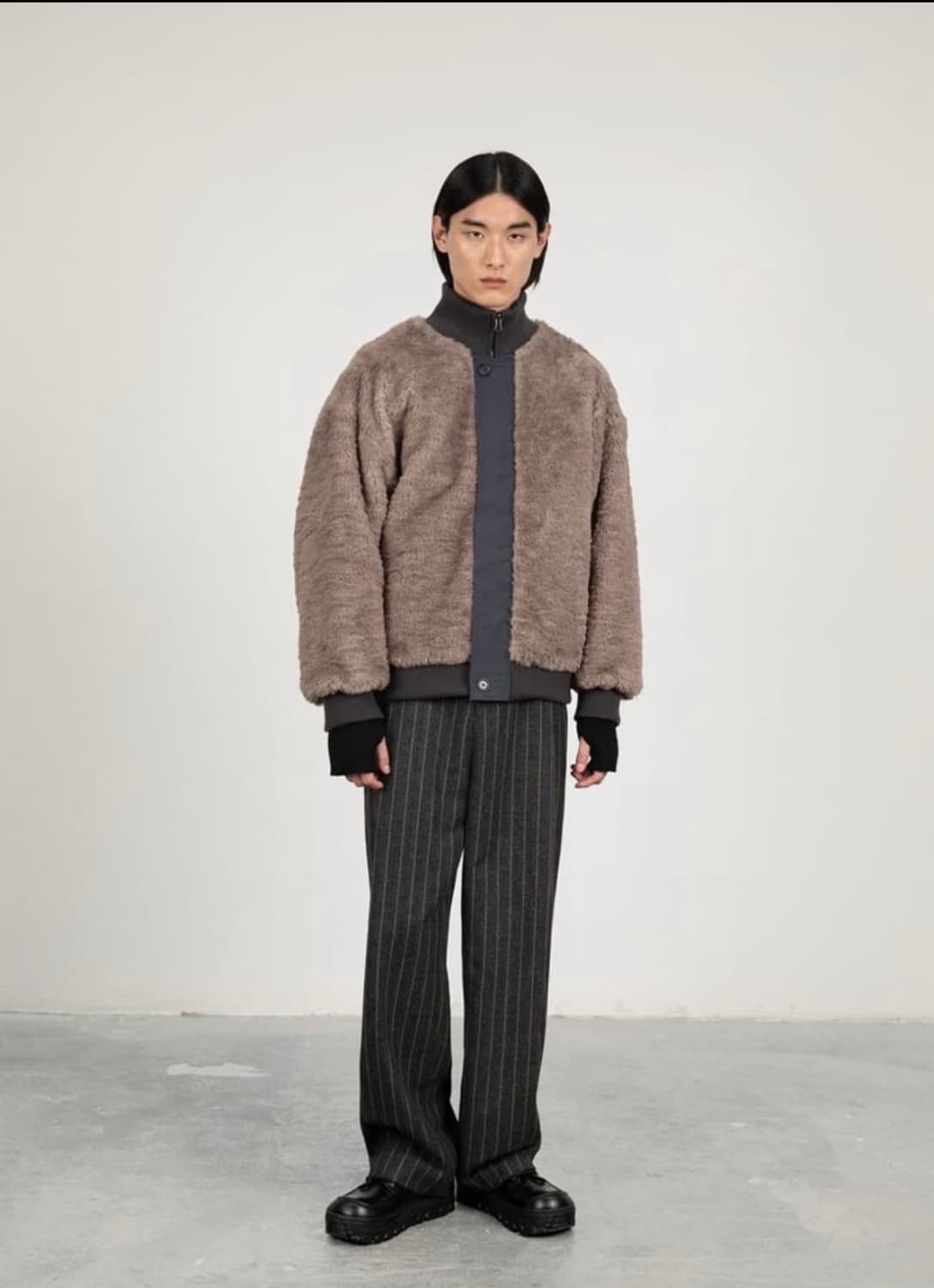 M) 아모멘토 리버시블 오버사이즈 시어링 점퍼 상품이미지2