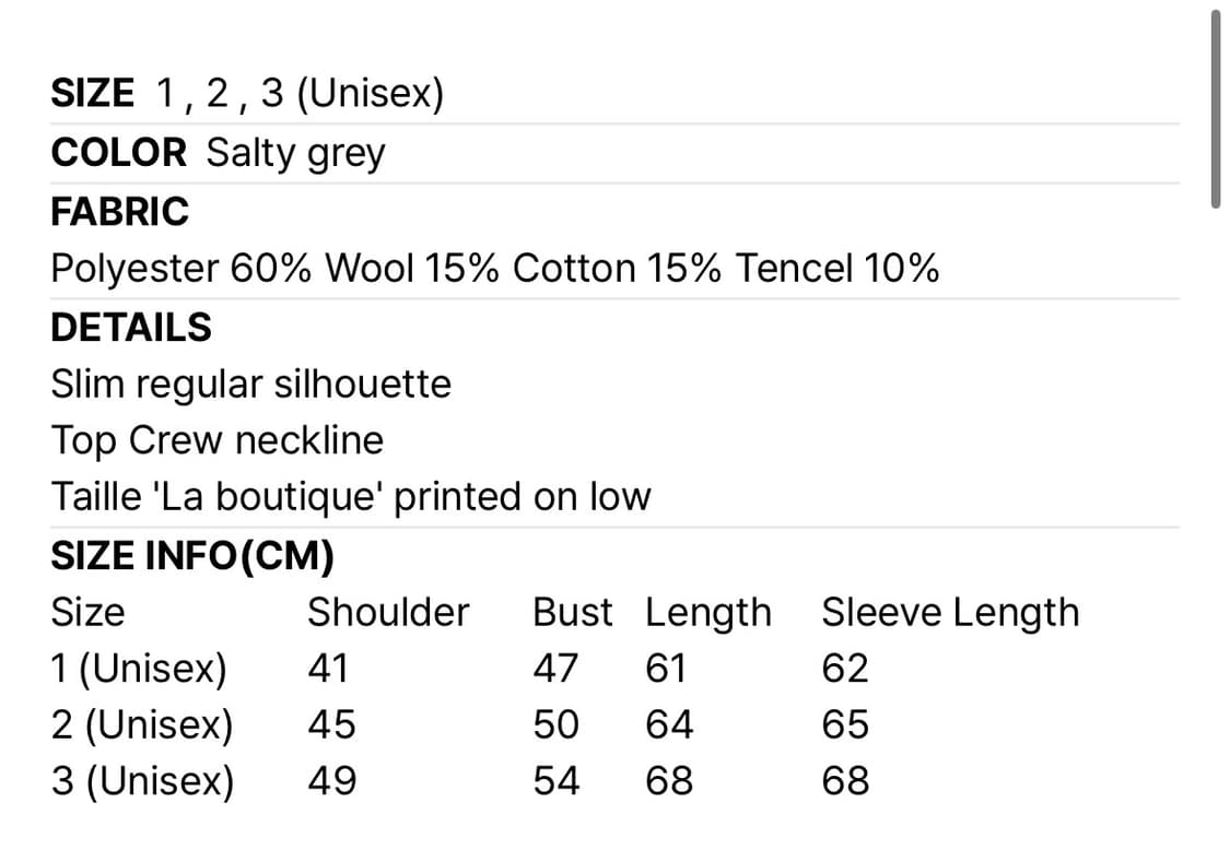 타일레 롱슬리브 니트 3사이즈 상품이미지3