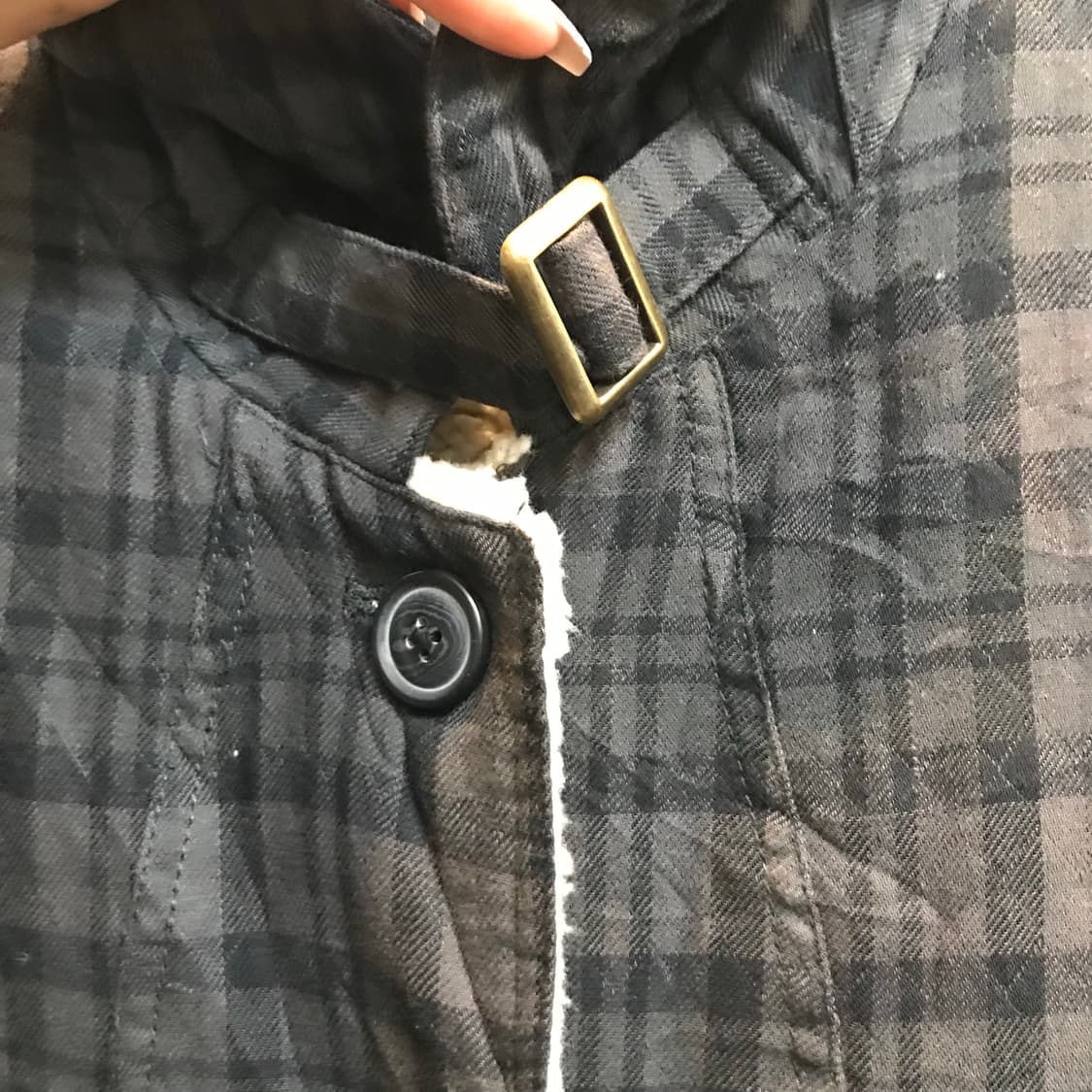 Theoria 라떼갸루 하구미 로걀 양털 체크 코트 상품이미지5