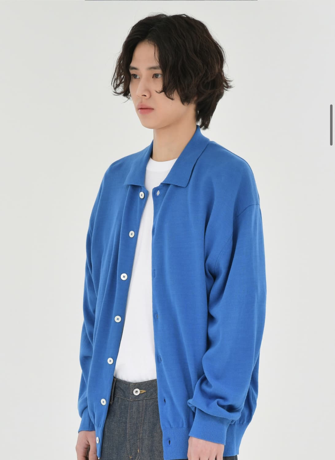 브라운야드 카라가디건 블루 4사이즈 상품이미지3