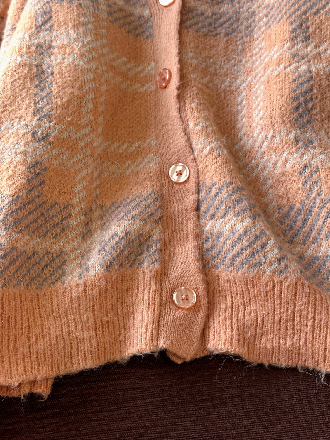 Middle gauge pattern over knit cardigan 상품이미지3