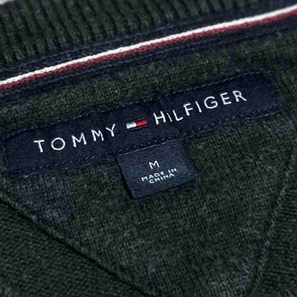 [S] Tommy 타미힐피거 그린 라운드 코튼 니트 상품이미지4