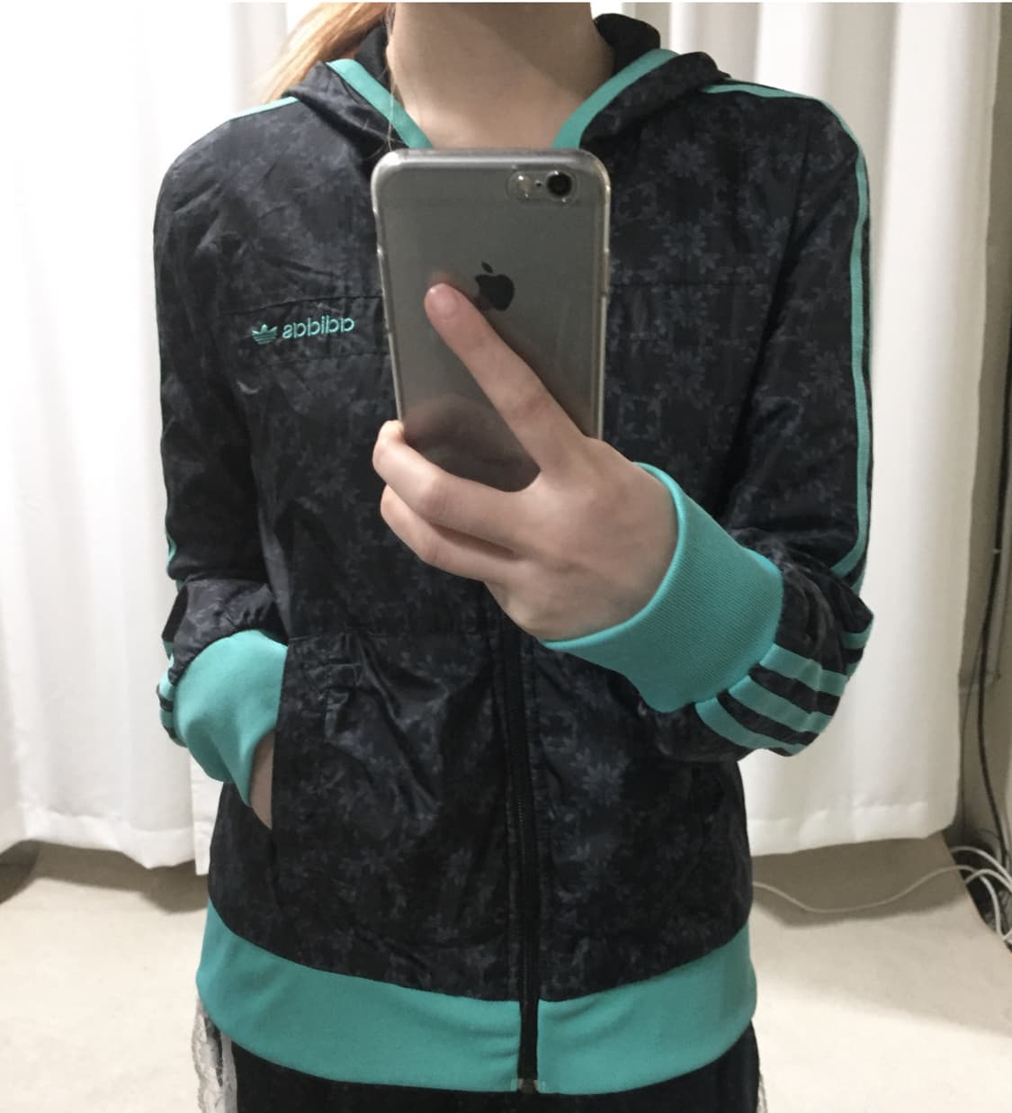 아디다스 패턴 블랙 민트 바람막이 상품이미지1