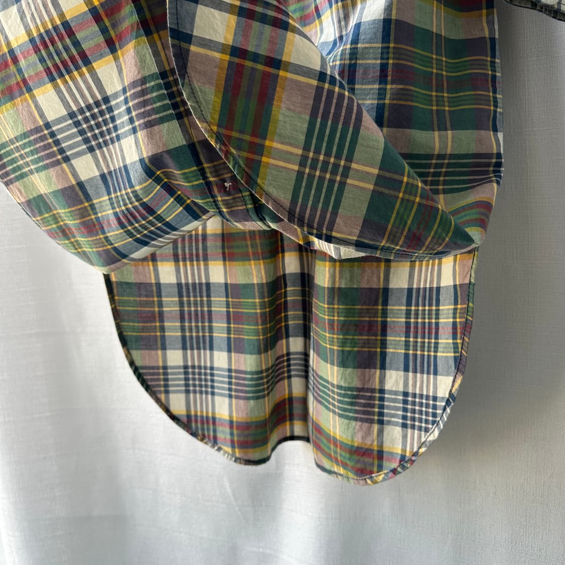 폴로 랄프로렌 플래드 코튼 셔츠 원피스 그린 네이비 0사이즈 상품이미지5