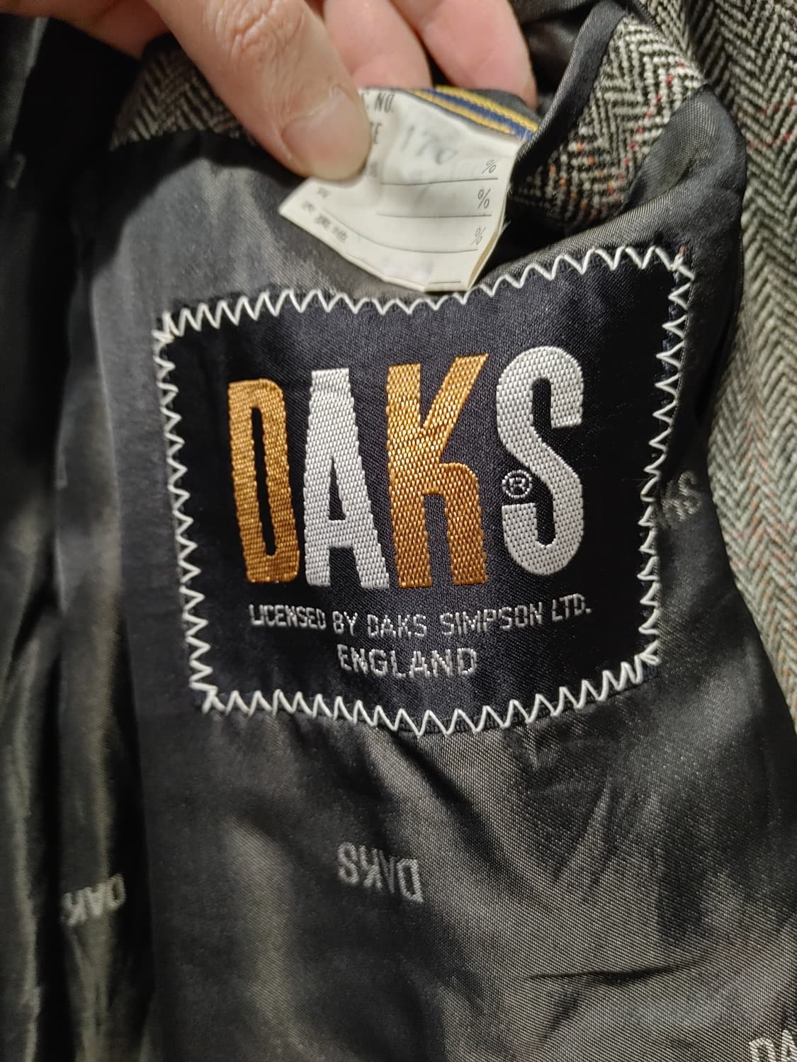 무배) 닥스 헤링본체크 울 코트 - M 상품이미지6